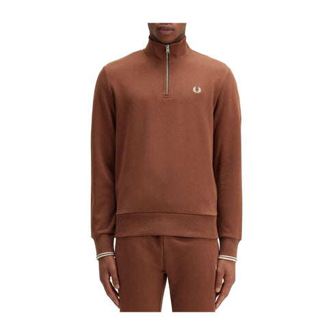 FRED PERRY Felpa con zip Felpa Uomo mezza zip con logo Whisky A24 - FRED PERRYM3574 - W52 - M - Francavilla Moda